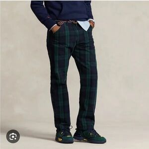 MENS POLO RALPH LAUREN NAVY GREEN PLAID BLACK WATCH TARTAN PANTS 36 x 30
